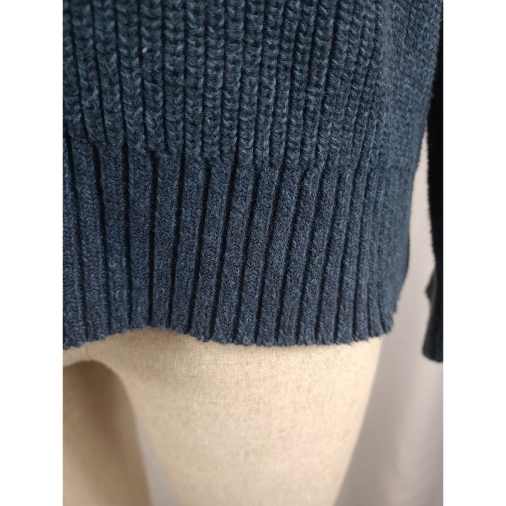 GH Bass & Co. Men's Pullover Sweater Size XL Blue 1/4 Button Up Heavy Warm - Picture 10 of 12